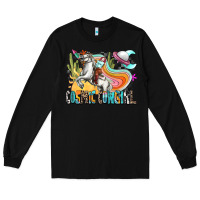 Black cosmic cowgirl Long Sleeve Tee - Zillion Design Studio