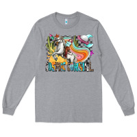 Heather Grey cosmic cowgirl Long Sleeve Tee - Zillion Design Studio