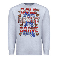 Heather Grey bold stripes bright stars brave hearts Premium Sweatshirt - JahusDesignShop