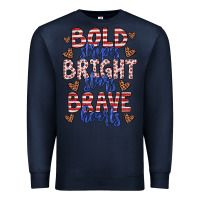 Navy bold stripes bright stars brave hearts Premium Sweatshirt - JahusDesignShop