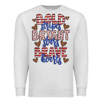 Oatmeal Heather bold stripes bright stars brave hearts Premium Sweatshirt - JahusDesignShop