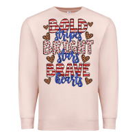 Pale Pink bold stripes bright stars brave hearts Premium Sweatshirt - JahusDesignShop