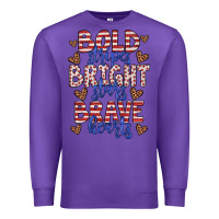 Purple bold stripes bright stars brave hearts Premium Sweatshirt - JahusDesignShop
