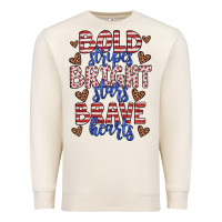 Sandshell bold stripes bright stars brave hearts Premium Sweatshirt - JahusDesignShop