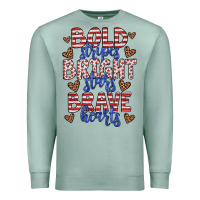 Seafoam bold stripes bright stars brave hearts Premium Sweatshirt - JahusDesignShop