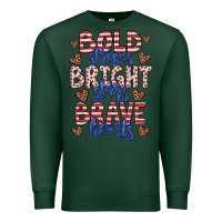Sports Green bold stripes bright stars brave hearts Premium Sweatshirt - JahusDesignShop