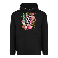 Black pink christmas lightning bolt Heavyweight Hoodie - AdoDesignShop