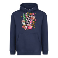 Navy pink christmas lightning bolt Heavyweight Hoodie - AdoDesignShop
