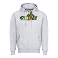 Heather Grey christmas cross faith Zipper Hoodie - RanaPortraitStore