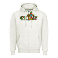 Oatmeal Heather christmas cross faith Zipper Hoodie - RanaPortraitStore