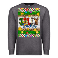 Charcoal Heather Christmas jolly teacher Premium Sweatshirt - Artiststas