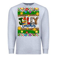 Heather Grey Christmas jolly teacher Premium Sweatshirt - Artiststas