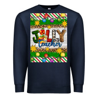 Navy Christmas jolly teacher Premium Sweatshirt - Artiststas