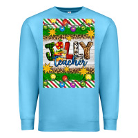 Ocean Blue Christmas jolly teacher Premium Sweatshirt - Artiststas