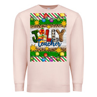 Pale Pink Christmas jolly teacher Premium Sweatshirt - Artiststas