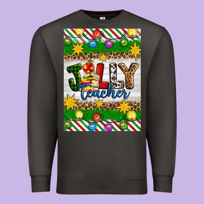 Christmas Jolly Teacher Premium Sweatshirt Designed By Artiststas