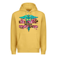 Antique Gold floral nurse custom name Premium Hoodie - AdoDesignShop