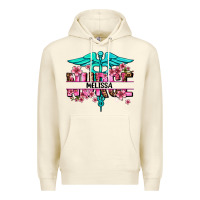 Sandshell floral nurse custom name Premium Hoodie - AdoDesignShop