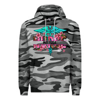 Slate Camo floral nurse custom name Premium Hoodie - AdoDesignShop