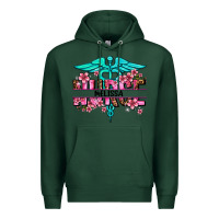 Sports Green floral nurse custom name Premium Hoodie - AdoDesignShop