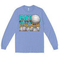 Colony Blue eat sleep volleyball repeat Long Sleeve Tee - texasbilliewilder