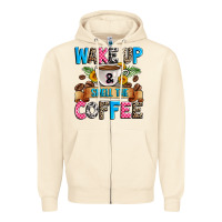 Sandshell wake up and smell the coffee Zipper Hoodie - Zillion Design Studio