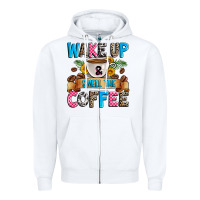 White wake up and smell the coffee Zipper Hoodie - Zillion Design Studio