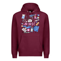 Burgundy can't talk right now doing nurse stuff Premium Hoodie - MaliasSmallBusiness