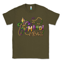 Army Green mardi gras fleur de lis and beads Classic Tee - RanaPortraitStore