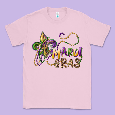 Mardi Gras Fleur De Lis And Beads Classic Tee Designed By Ranaportraitstore