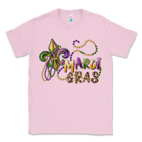 Bubblegum Pink mardi gras fleur de lis and beads Classic Tee - RanaPortraitStore