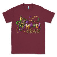 Burgundy mardi gras fleur de lis and beads Classic Tee - RanaPortraitStore
