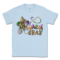 Dusty Blue mardi gras fleur de lis and beads Classic Tee - RanaPortraitStore