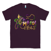 Plum mardi gras fleur de lis and beads Classic Tee - RanaPortraitStore