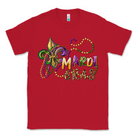 Red mardi gras fleur de lis and beads Classic Tee - RanaPortraitStore