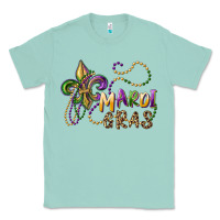 Seafoam mardi gras fleur de lis and beads Classic Tee - RanaPortraitStore