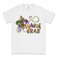 White mardi gras fleur de lis and beads Classic Tee - RanaPortraitStore