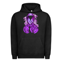 Pigment Black Domestic Violence Warrior purple ribbon Urban Hoodie - NancyCooperArtShop