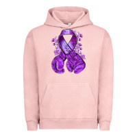 Pigment Salmon Domestic Violence Warrior purple ribbon Urban Hoodie - NancyCooperArtShop