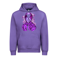 Tulip Domestic Violence Warrior purple ribbon Urban Hoodie - NancyCooperArtShop