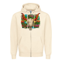 Sandshell western christmas bull skull Zipper Hoodie - RanaPortraitStore
