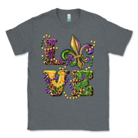 Charcoal Heather love fleur de lis Classic Tee - RanaPortraitStore