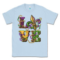 Dusty Blue love fleur de lis Classic Tee - RanaPortraitStore