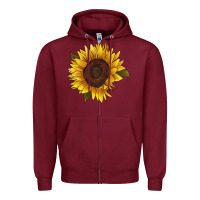 Burgundy sunflower Zipper Hoodie - RanaPortraitStore