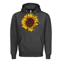Charcoal Heather sunflower Zipper Hoodie - RanaPortraitStore