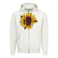 Oatmeal Heather sunflower Zipper Hoodie - RanaPortraitStore