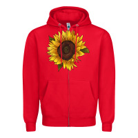 Red sunflower Zipper Hoodie - RanaPortraitStore