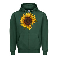 Sports Green sunflower Zipper Hoodie - RanaPortraitStore