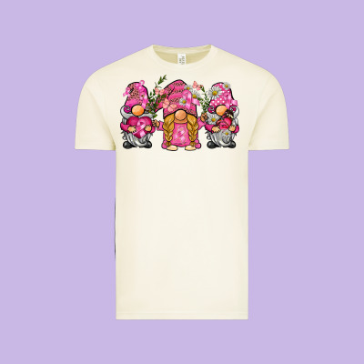 Breast Cancer Gnome Vintage Tee Designed By Barkaloodesign