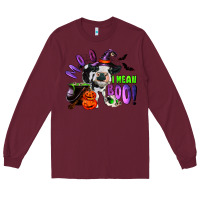 Burgundy Moo I Mean Boo Baby Cow Long Sleeve Tee - RanaPortraitStore